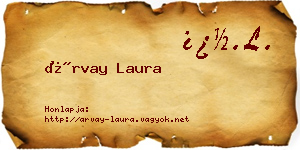 Árvay Laura névjegykártya
